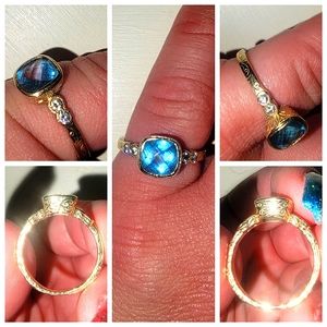 Blue topaz engagement ring